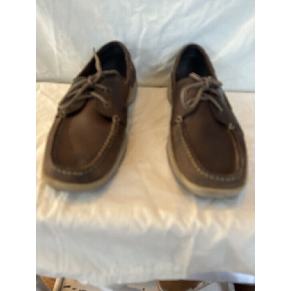 Margaritaville Men’s Lace Up Anchor Boat Shoe Size 10.5 Leather Upper